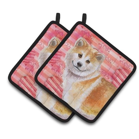 CAROLINES TREASURES Shiba Inu Love Pair of Pot Holders BB9765PTHD